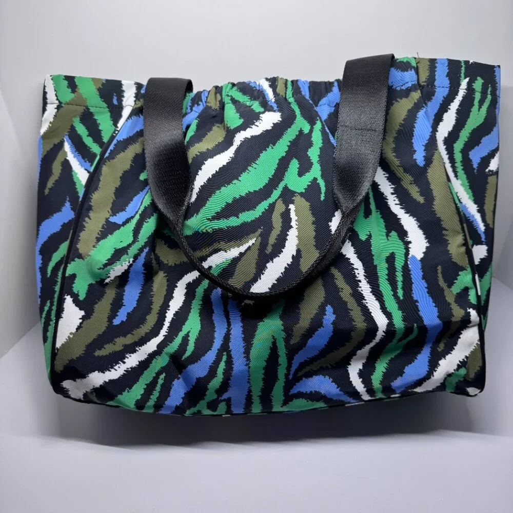 NWT Diane Von Furstenberg Laptop Bag Disco Zebra Green Fits most 14 inch laptops